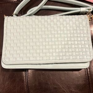 Lila mini woven cross body bag